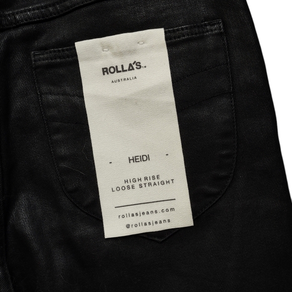 Rolla's Heidi Loose Jeans Coated Black NWT - Picture 12 of 16